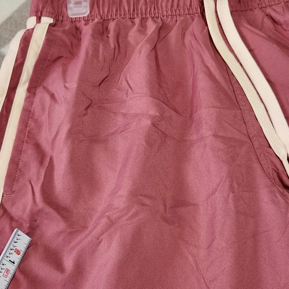 Adidas Swim Shorts Size Small Dust Pink Color Elastic Waist With Pockets